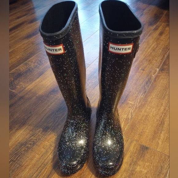 Hunter Big Kids Original Giant Multi Color Glitter Rain Boots Size 4 - Picture 2 of 7